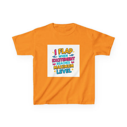 "I Flap When Excitement Reaches Maximum Level" - Kids Autism Awareness T-Shirt Printify