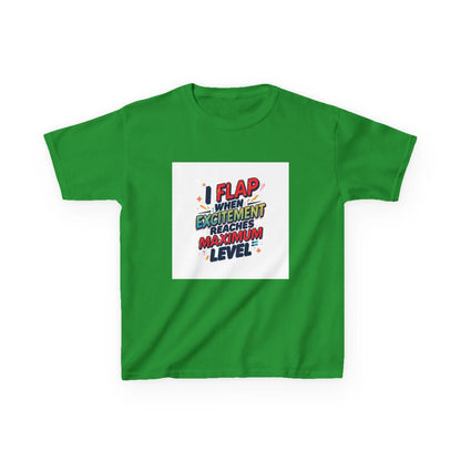 "I Flap When Excitement Reaches Maximum Level" - Kids Autism Awareness T-Shirt Printify
