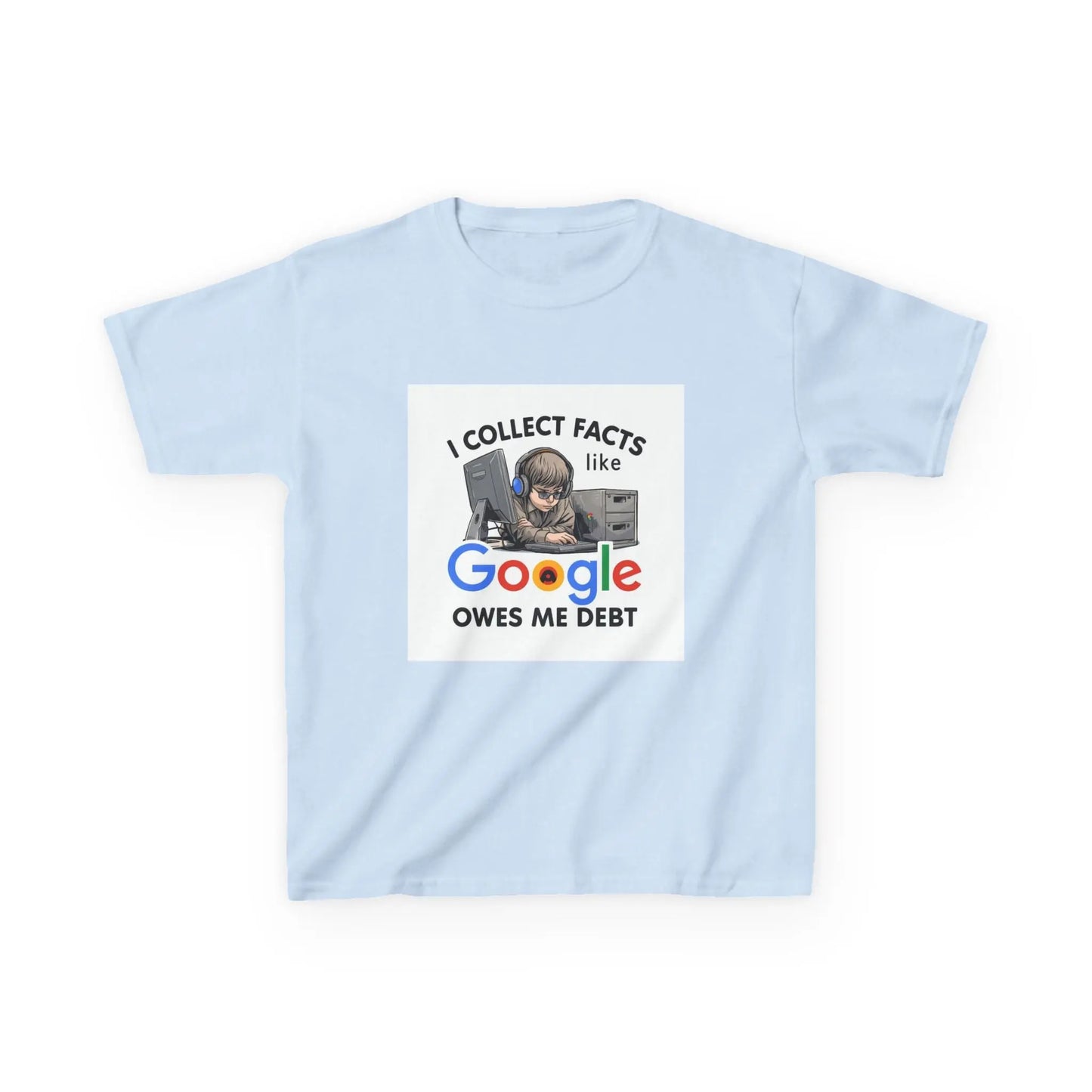 “I Collect Facts Like Google Owes Me Debt” - Kids Autism Awareness T-Shirt Printify