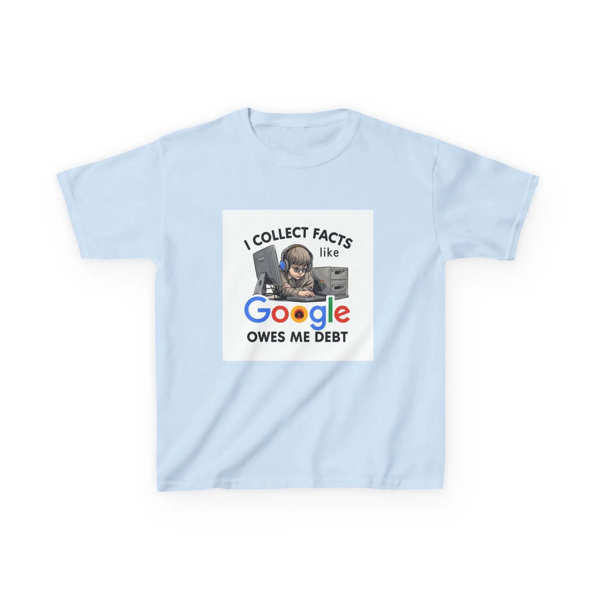 “I Collect Facts Like Google Owes Me Debt” - Kids Autism Awareness T-Shirt Printify