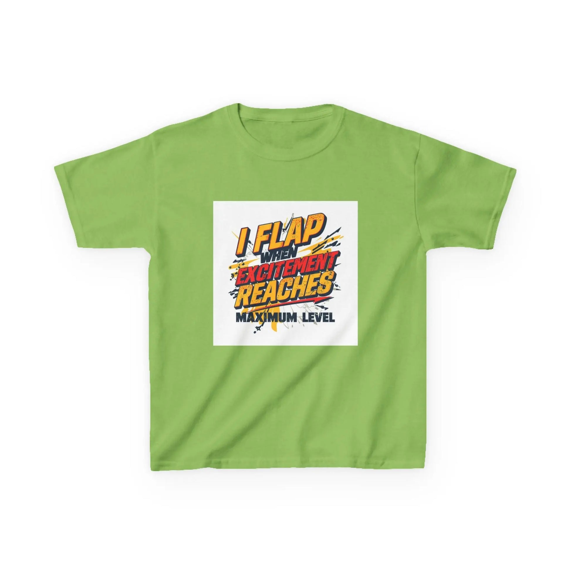 "I Flap Excitement Reaches Maximum Level" - Kids Autism Awareness T-Shirt Printify