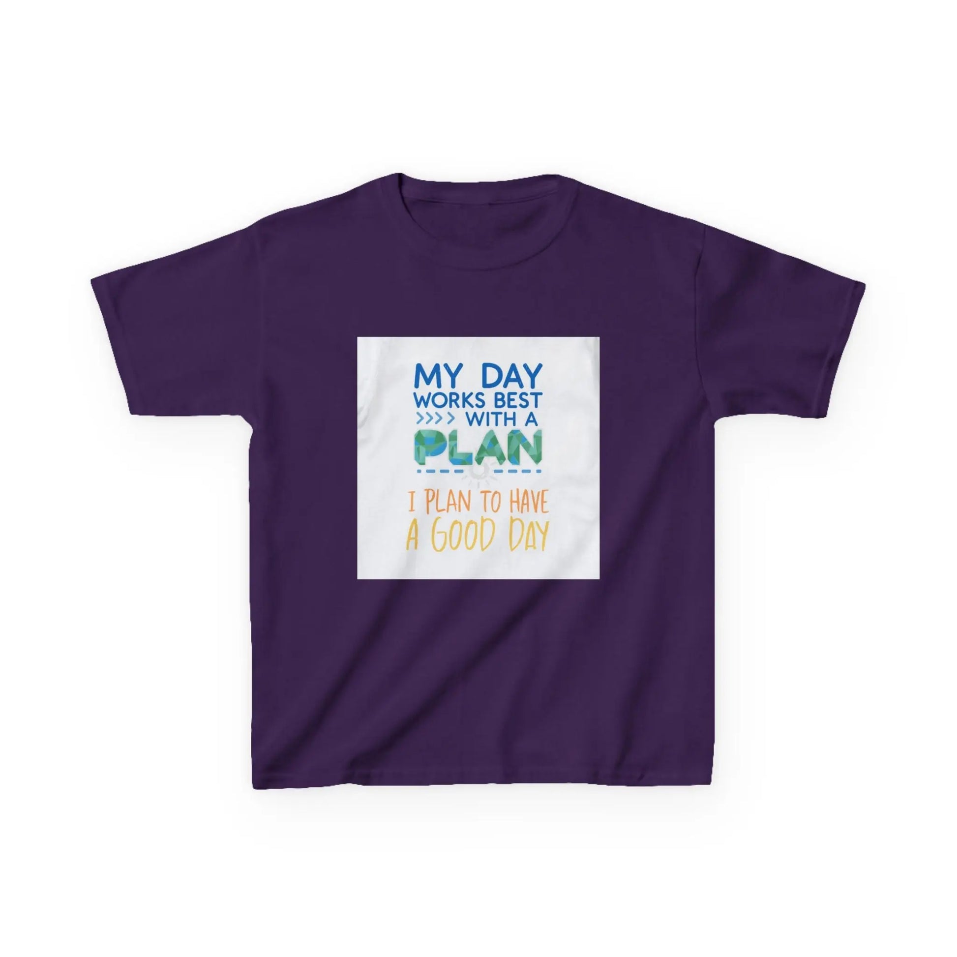 “My Day Works Best With a Plan” - Kids Autism Awareness T-Shirt Printify
