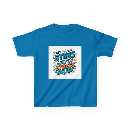 “My Stims Are My Superpower: Stress Relief” - Kids Autism Awareness T-Shirt Printify