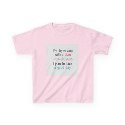 "My day works best with a plan. I plan to have a good day." - Kids Autism Awareness T-Shirt Printify