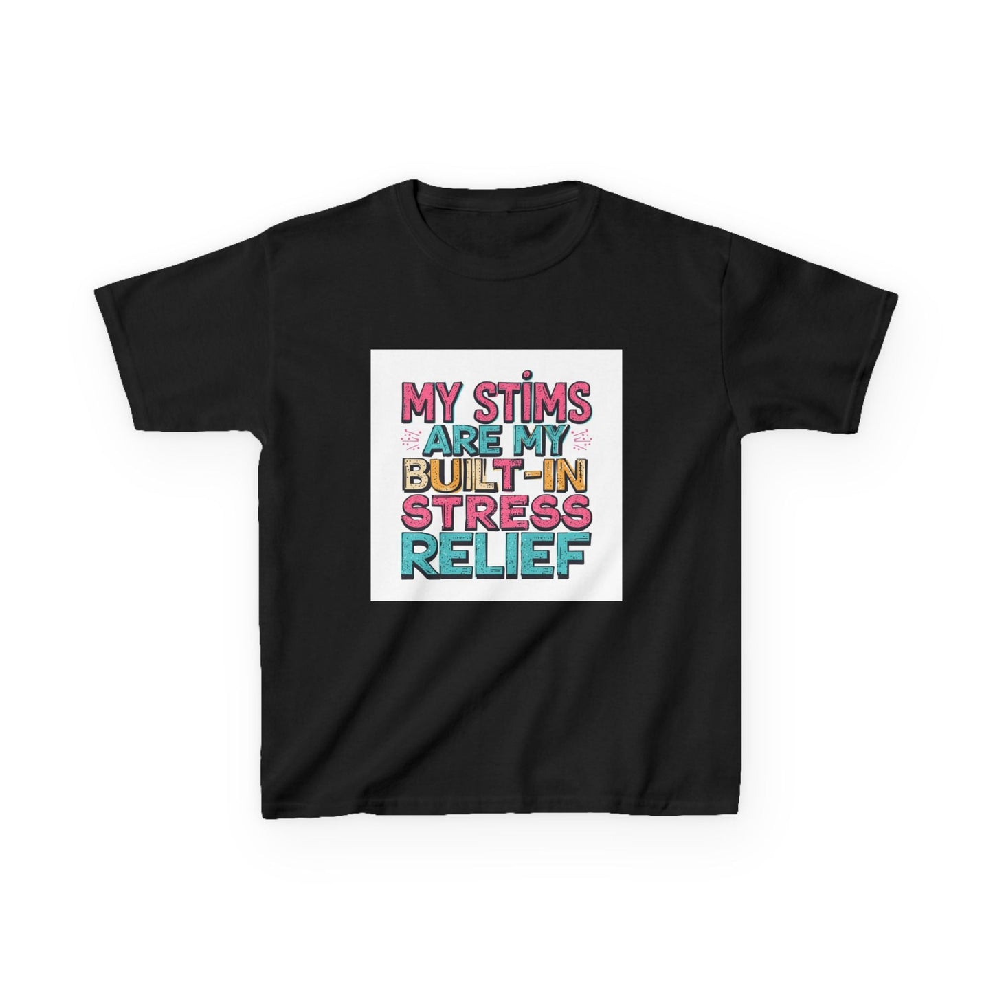 "My Stims Are My Built‑In Stress Relief" - Kids Autism Awareness T-Shirt Printify