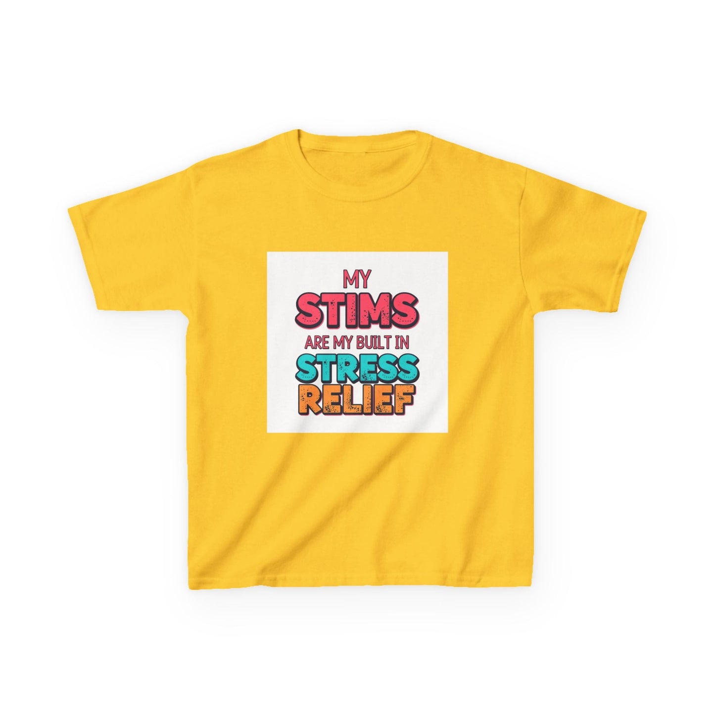 "My Stims Are My Built-In Stress Relief" - Kids Autism Awareness T-Shirt Printify
