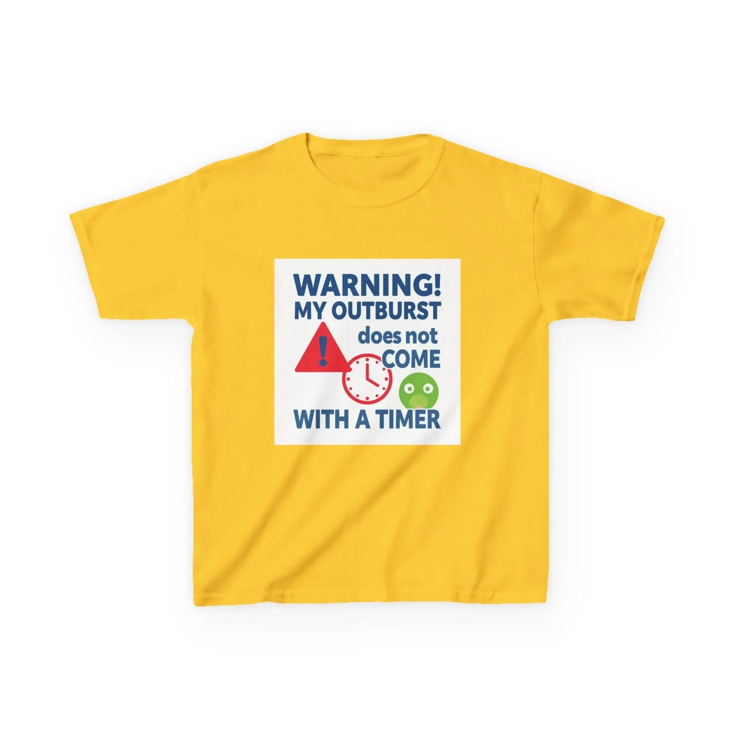 "Warning! My Outburst Does Not Come With A Timer" - Kids Autism Awareness T-Shirt Printify