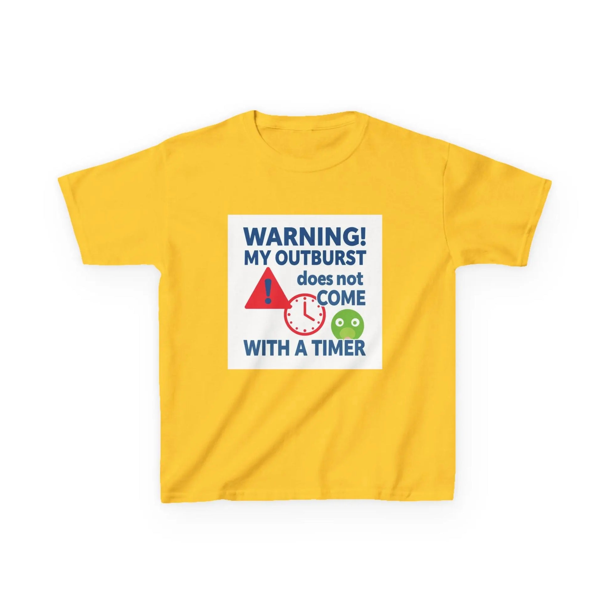 "Warning! My Outburst Does Not Come With A Timer" - Kids Autism Awareness T-Shirt Printify