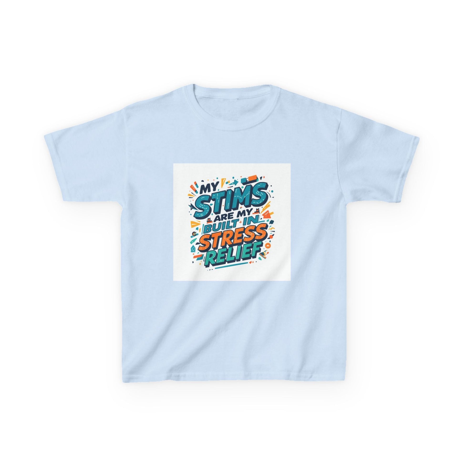 “My Stims Are My Superpower: Stress Relief” - Kids Autism Awareness T-Shirt Printify
