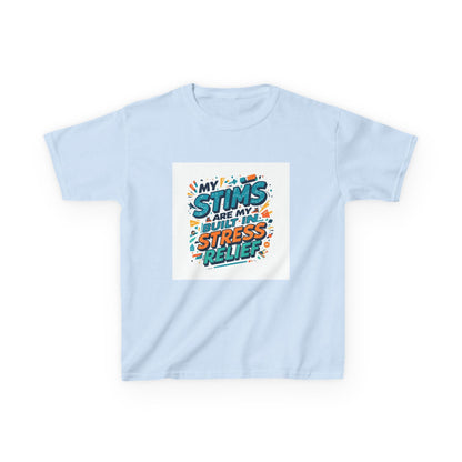 “My Stims Are My Superpower: Stress Relief” - Kids Autism Awareness T-Shirt Printify