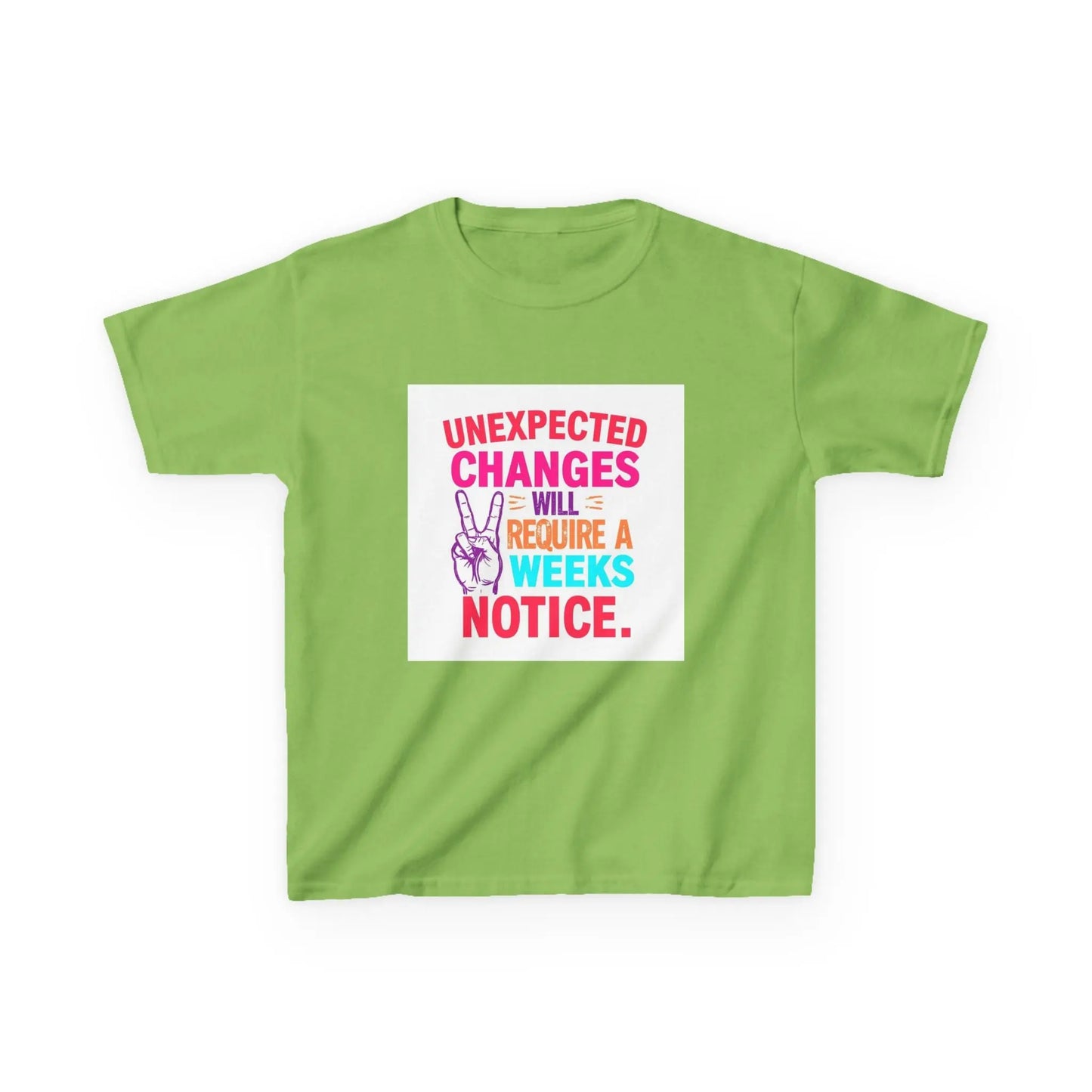 “Unexpected Changes Will Require A 2 Weeks Notice” - Kids Autism Awareness T-Shirt Printify
