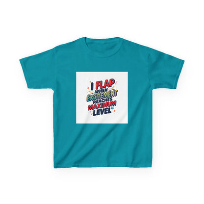 "I Flap When Excitement Reaches Maximum Level" - Kids Autism Awareness T-Shirt Printify