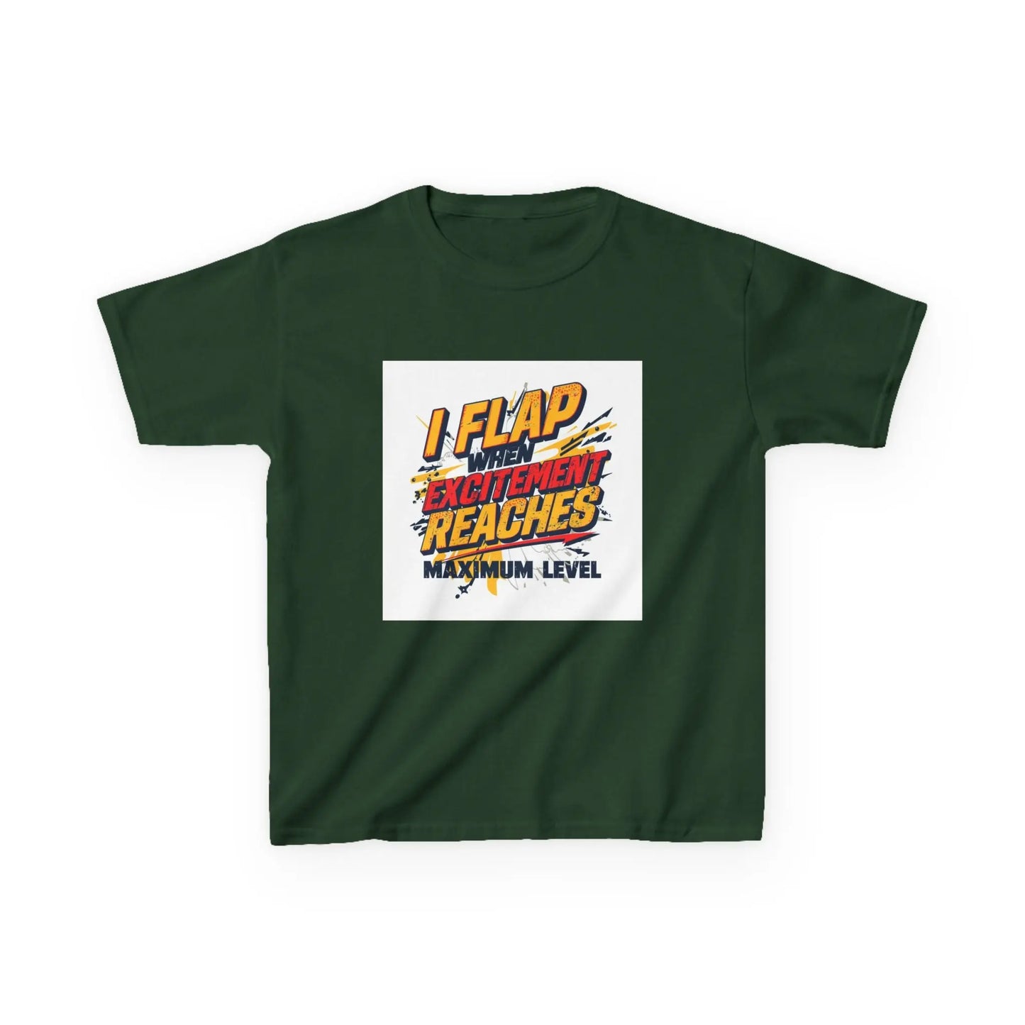 "I Flap Excitement Reaches Maximum Level" - Kids Autism Awareness T-Shirt Printify