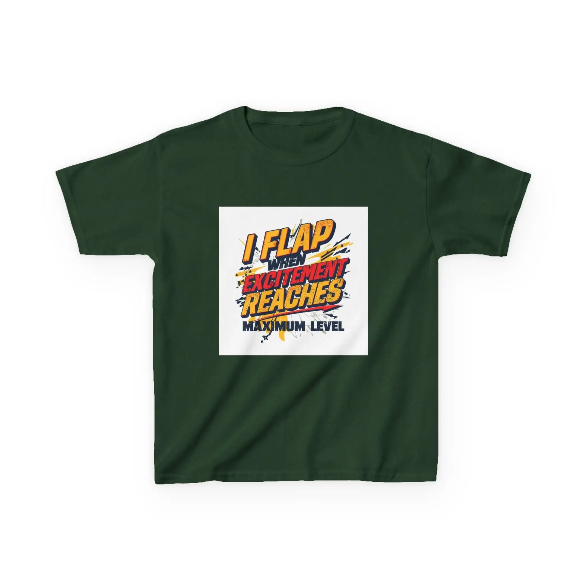 "I Flap Excitement Reaches Maximum Level" - Kids Autism Awareness T-Shirt Printify