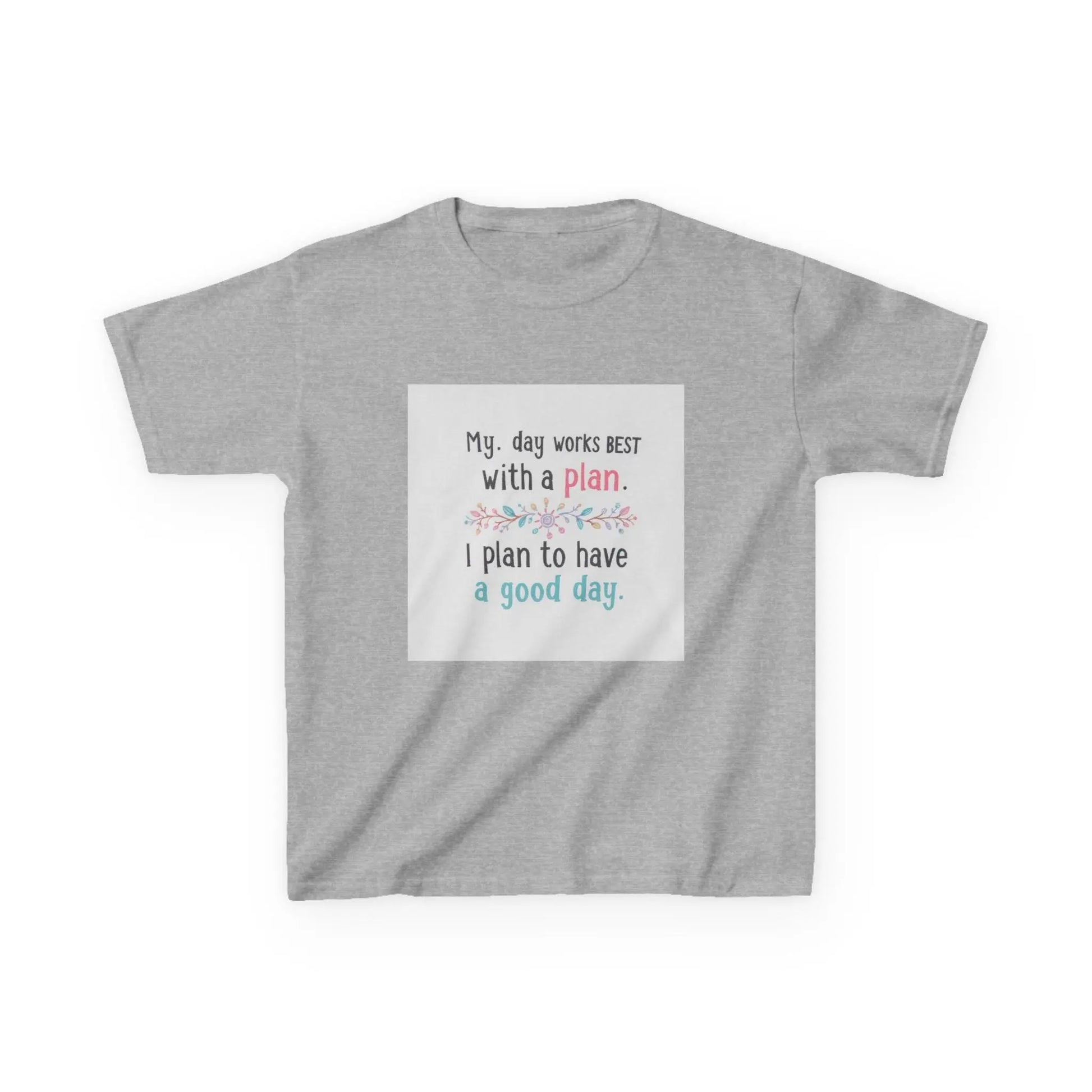 "My day works best with a plan. I plan to have a good day." - Kids Autism Awareness T-Shirt Printify
