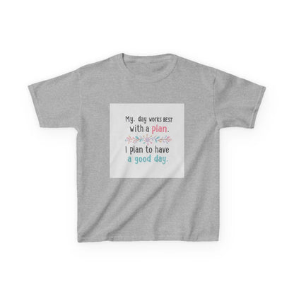 "My day works best with a plan. I plan to have a good day." - Kids Autism Awareness T-Shirt Printify