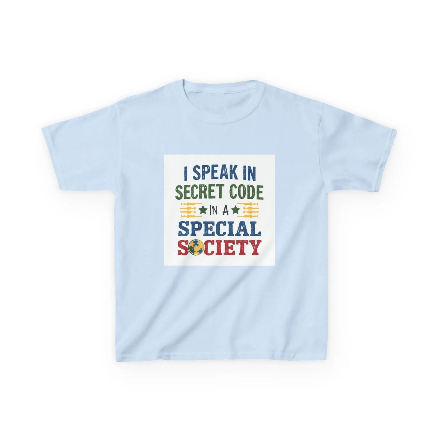 "I Speak in Secret Code" - Kids Autism Awareness T-Shirt Printify
