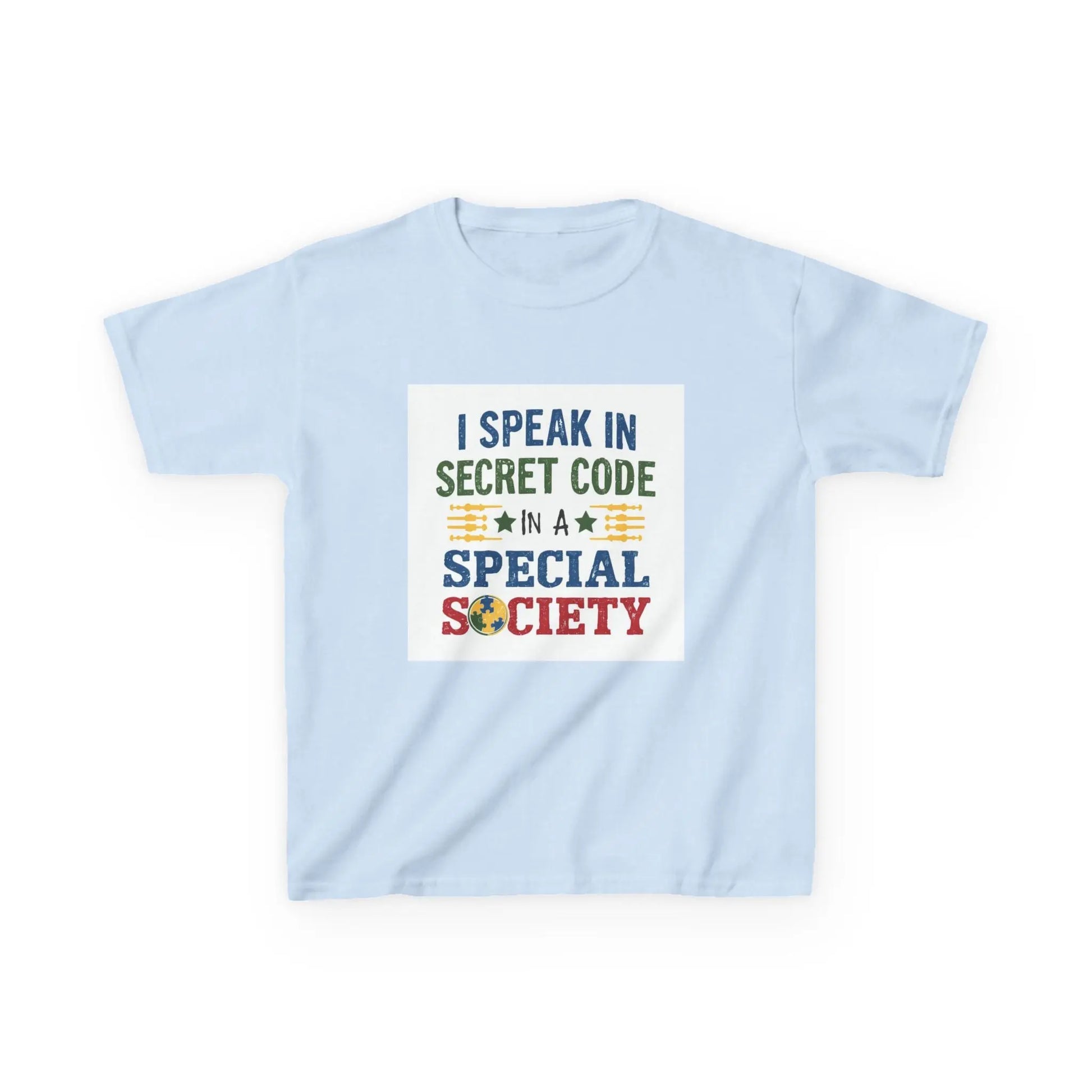 "I Speak in Secret Code" - Kids Autism Awareness T-Shirt Printify