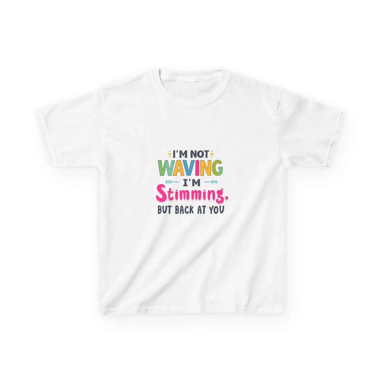 "I’m Not Waving I’m Stimming" - Kids Autism Awareness T-Shirt Printify