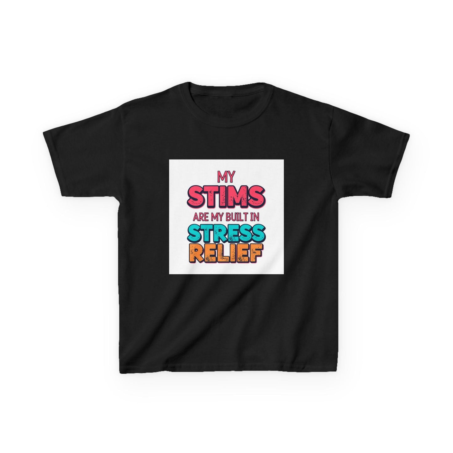 "My Stims Are My Built-In Stress Relief" - Kids Autism Awareness T-Shirt Printify