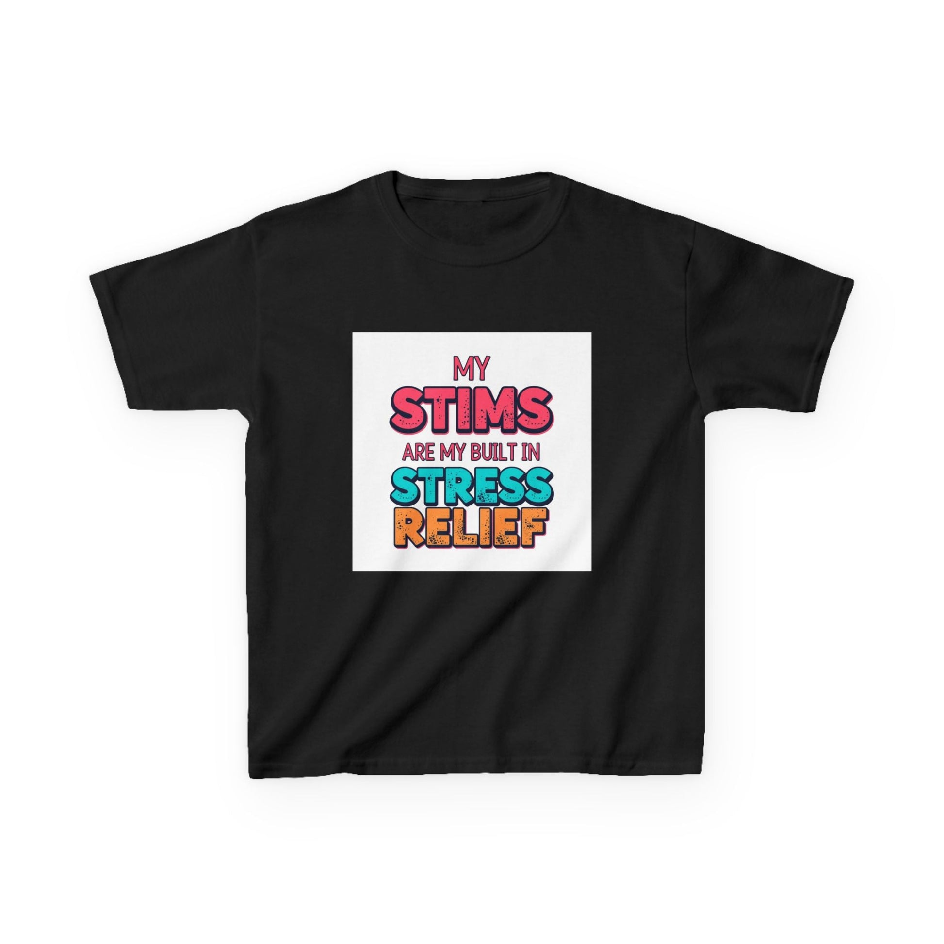 "My Stims Are My Built-In Stress Relief" - Kids Autism Awareness T-Shirt Printify