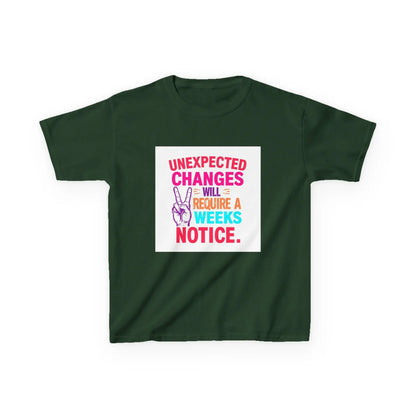 “Unexpected Changes Will Require A 2 Weeks Notice” - Kids Autism Awareness T-Shirt Printify