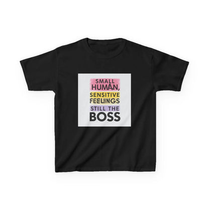"Small Human, Sensitive Feelings, Still the Boss" - Kids Autism Awareness T-Shirt Printify