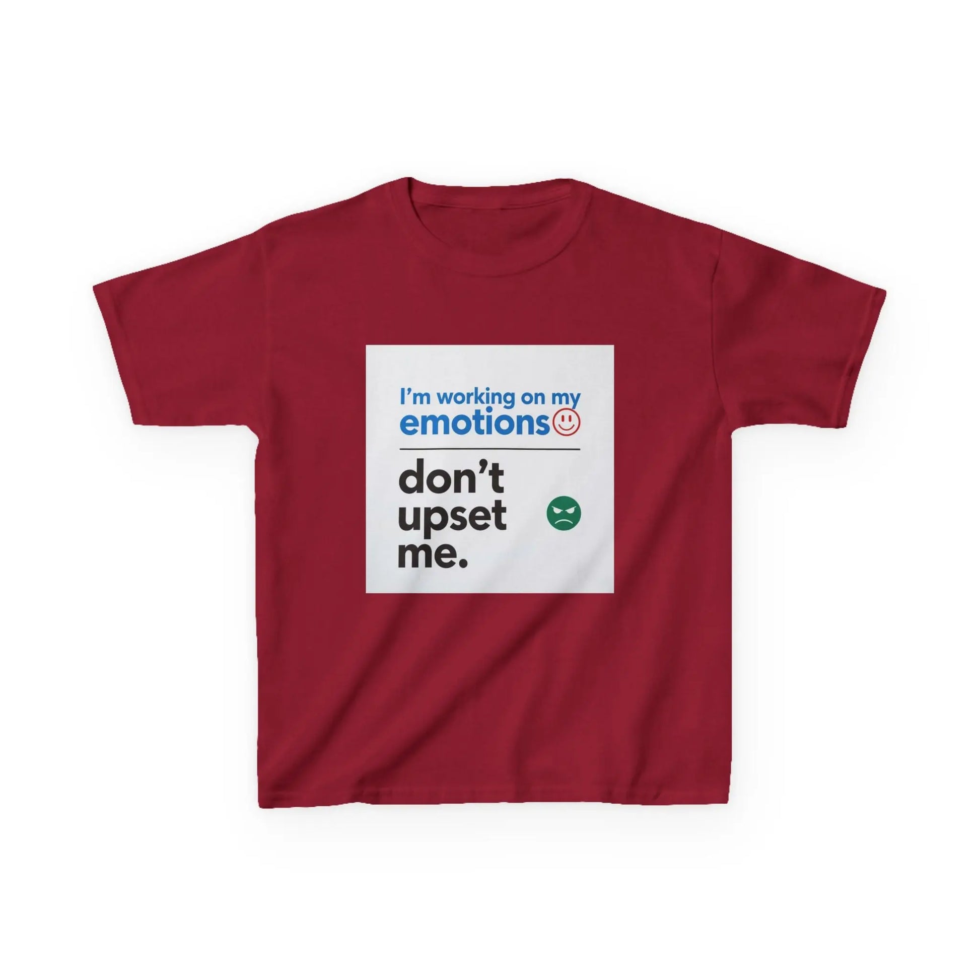 "I'm working on my emotions, don't upset me." - Kids Autism Awareness T-Shirt Printify