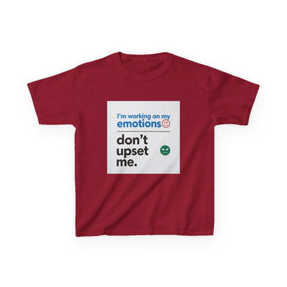 "I'm working on my emotions, don't upset me." - Kids Autism Awareness T-Shirt Printify
