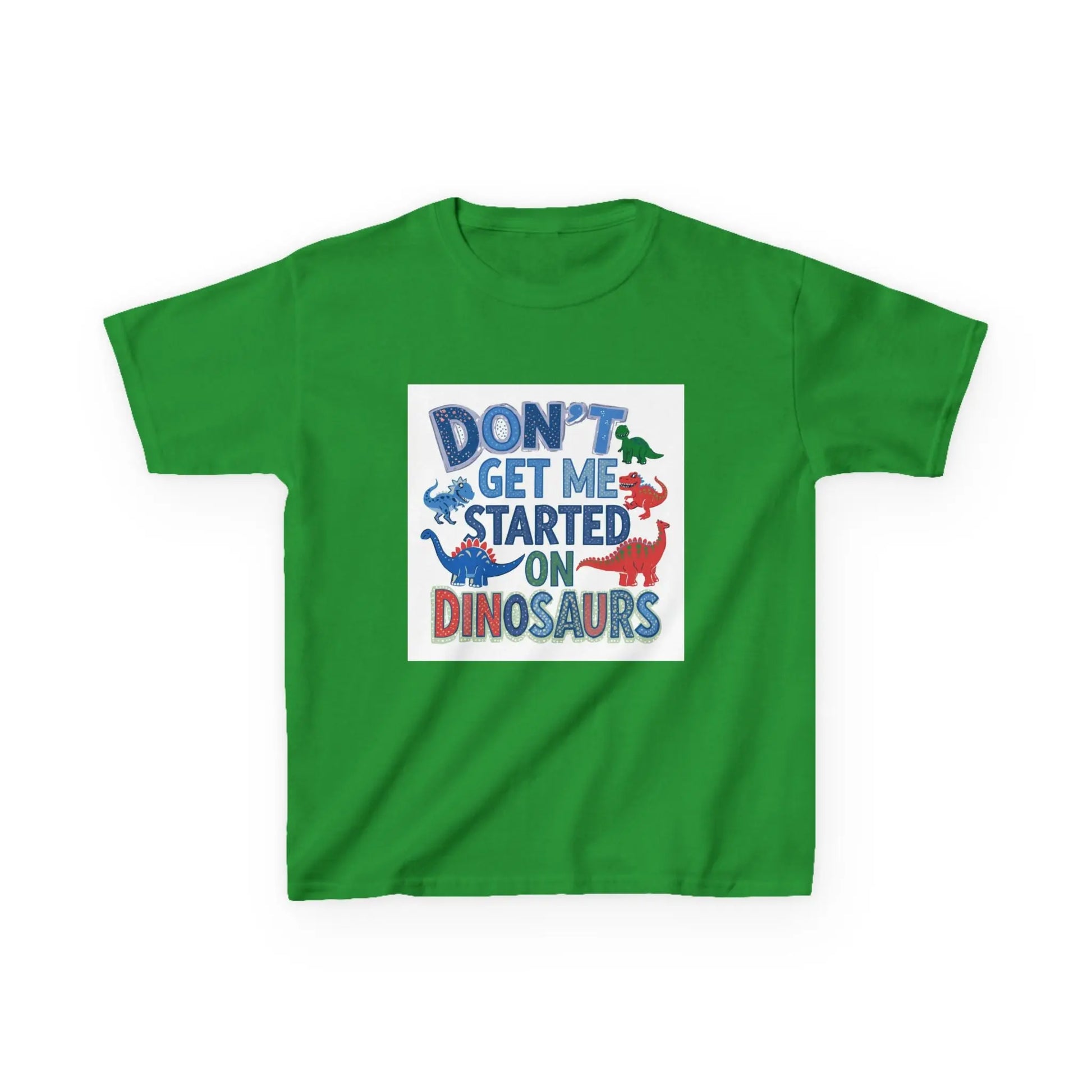 Kids Autism Awareness T-Shirt — "Don't Get Me Started on Dinosaurs" Colorful Dino Graphic Printify