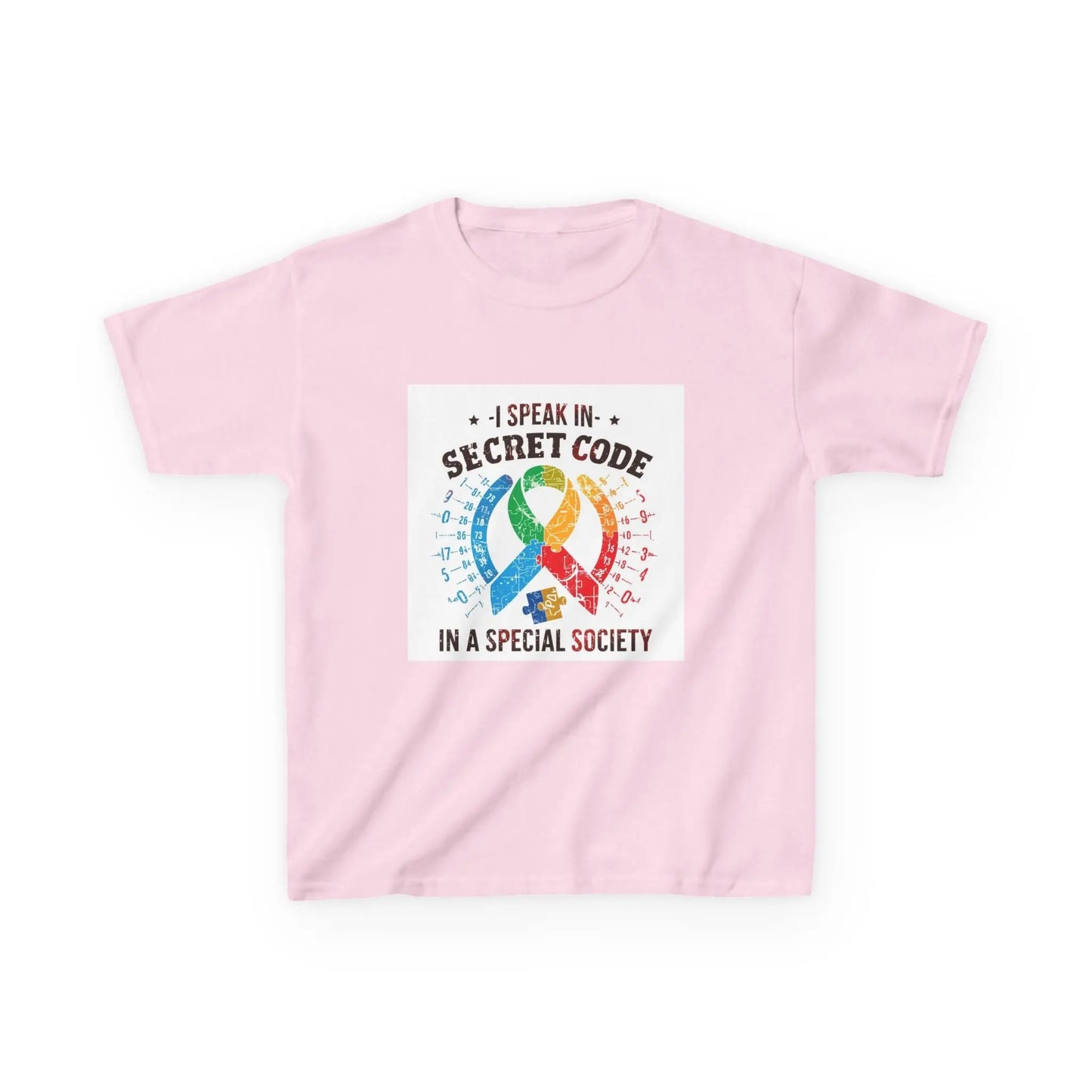 "I Speak in Secret Code in a Special Society" - Kids Autism Awareness T-Shirt Printify