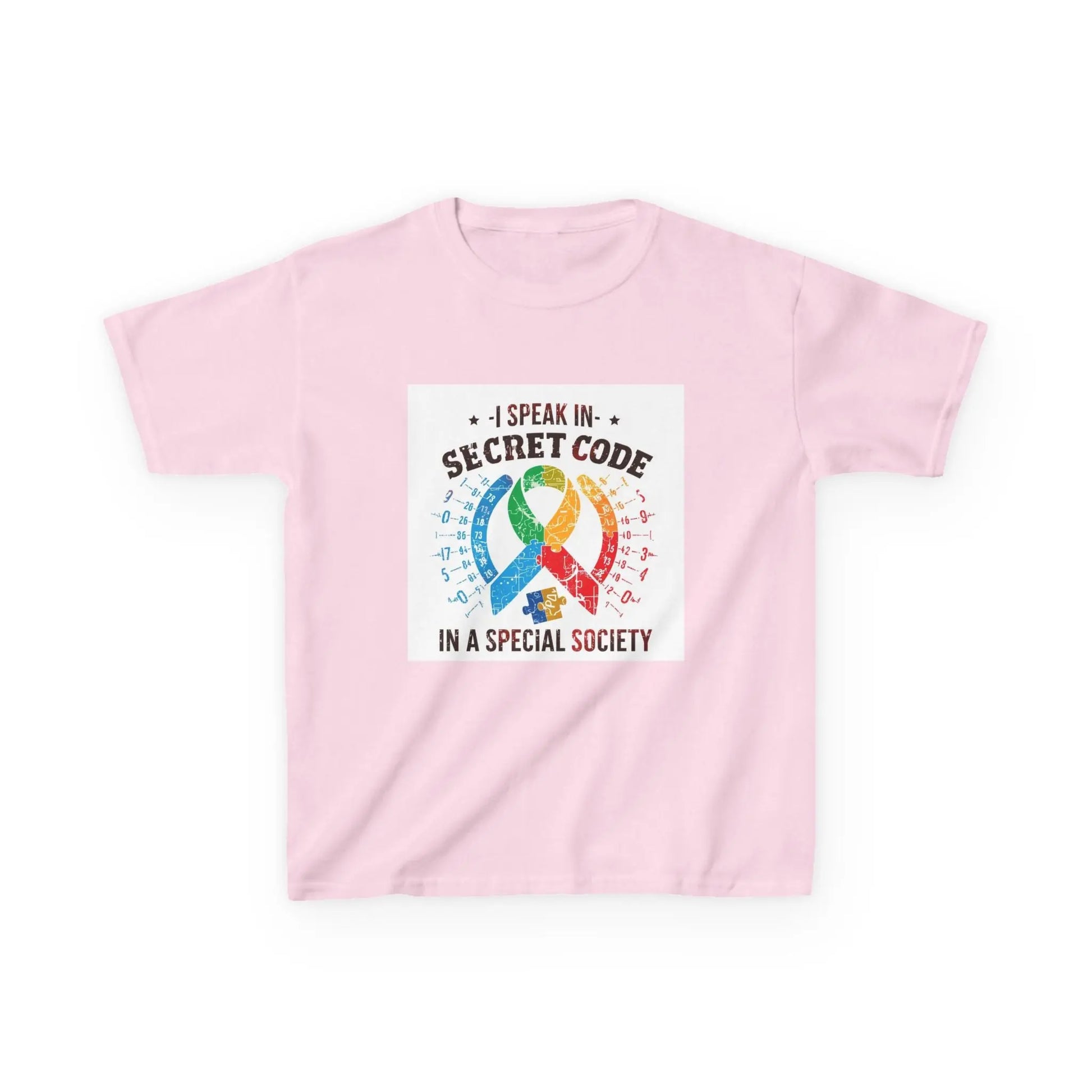 "I Speak in Secret Code in a Special Society" - Kids Autism Awareness T-Shirt Printify