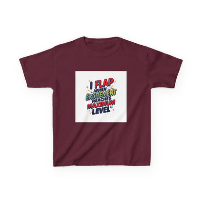 "I Flap When Excitement Reaches Maximum Level" - Kids Autism Awareness T-Shirt Printify