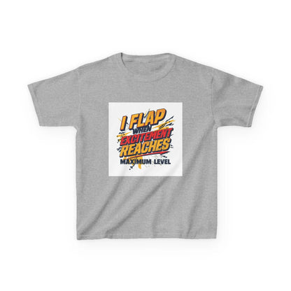 "I Flap Excitement Reaches Maximum Level" - Kids Autism Awareness T-Shirt Printify