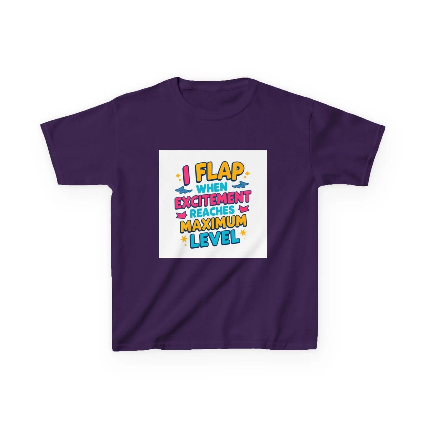 "I Flap When Excitement Reaches Maximum Level" - Kids Autism Awareness T-Shirt Printify