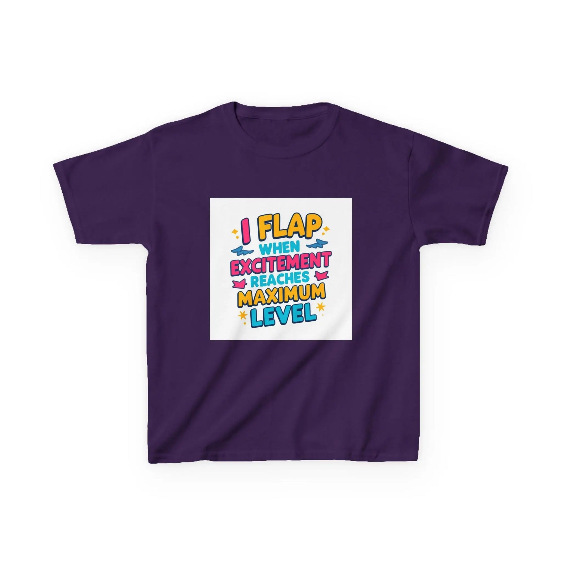 "I Flap When Excitement Reaches Maximum Level" - Kids Autism Awareness T-Shirt Printify