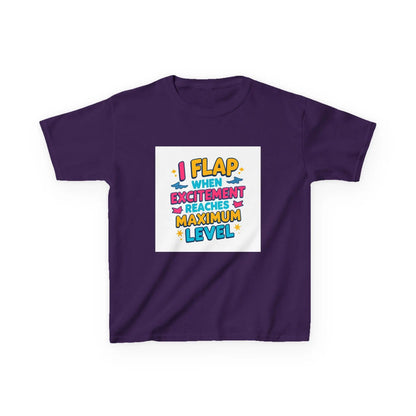 "I Flap When Excitement Reaches Maximum Level" - Kids Autism Awareness T-Shirt Printify