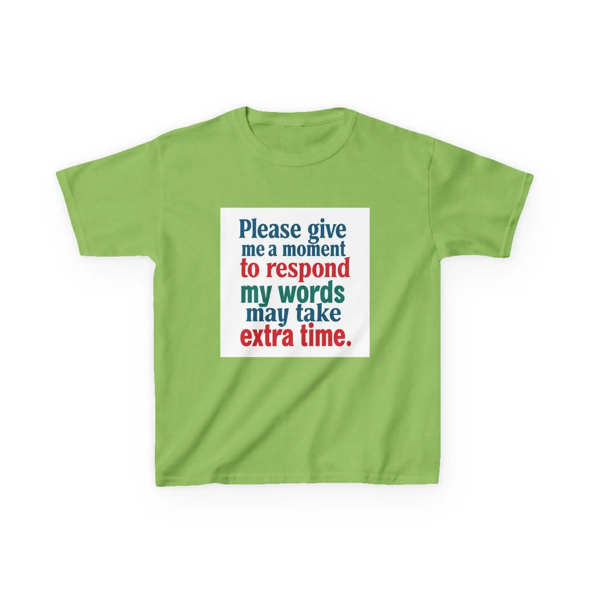 “Please give me a moment to respond” - Kids Autism Awareness T-Shirt Printify