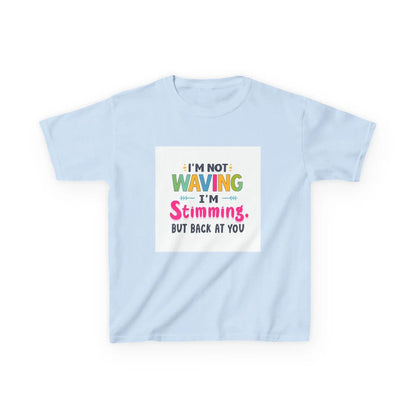 "I’m Not Waving I’m Stimming" - Kids Autism Awareness T-Shirt Printify
