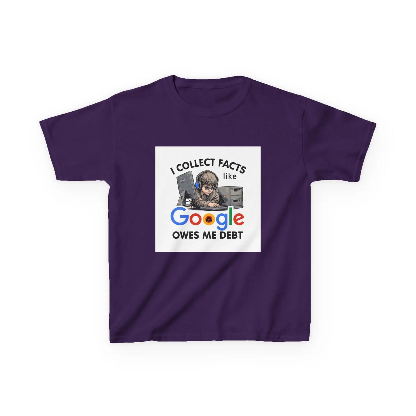 “I Collect Facts Like Google Owes Me Debt” - Kids Autism Awareness T-Shirt Printify