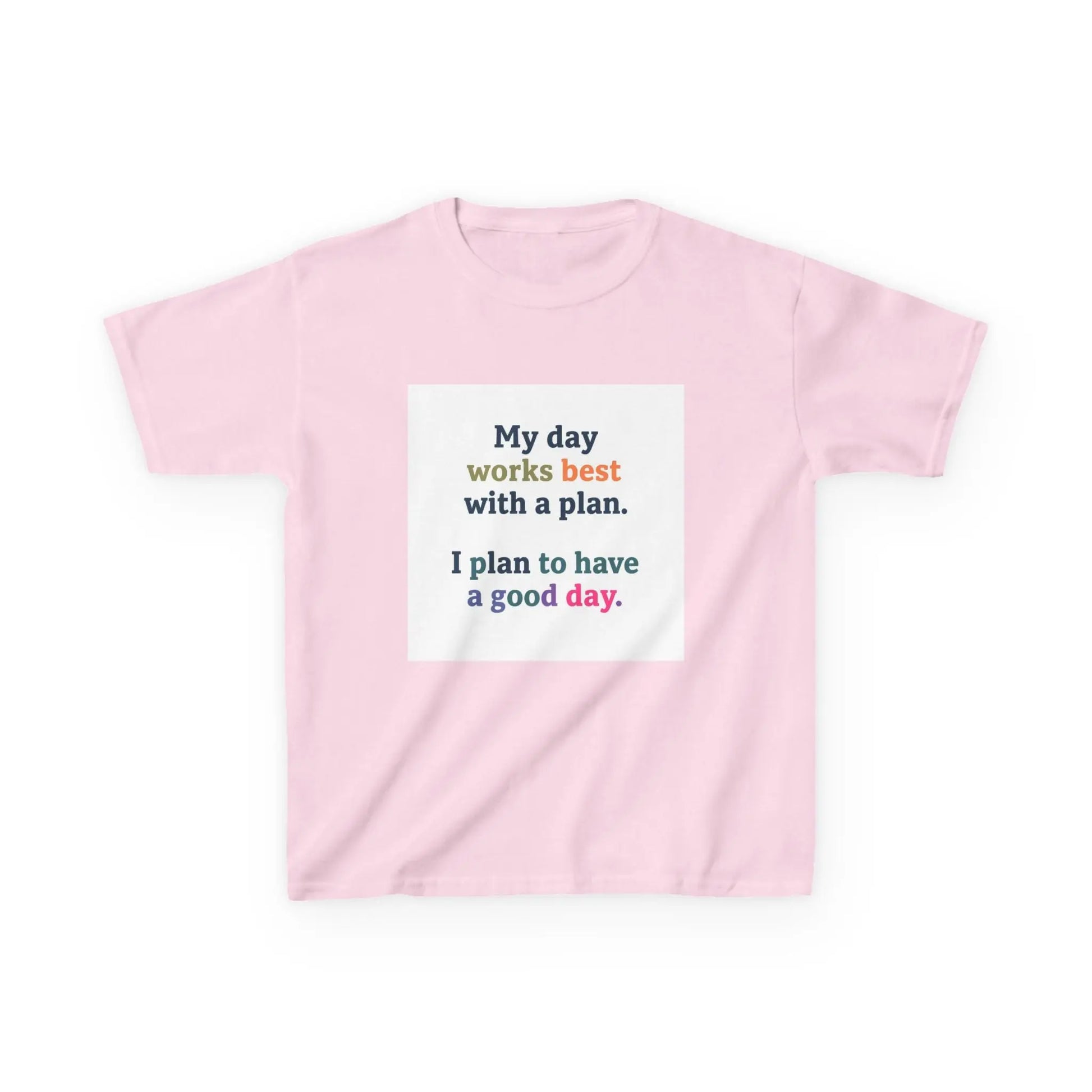 "My day works best with a plan. I plan to have a good day." - Kids Autism Awareness T-Shirt Printify