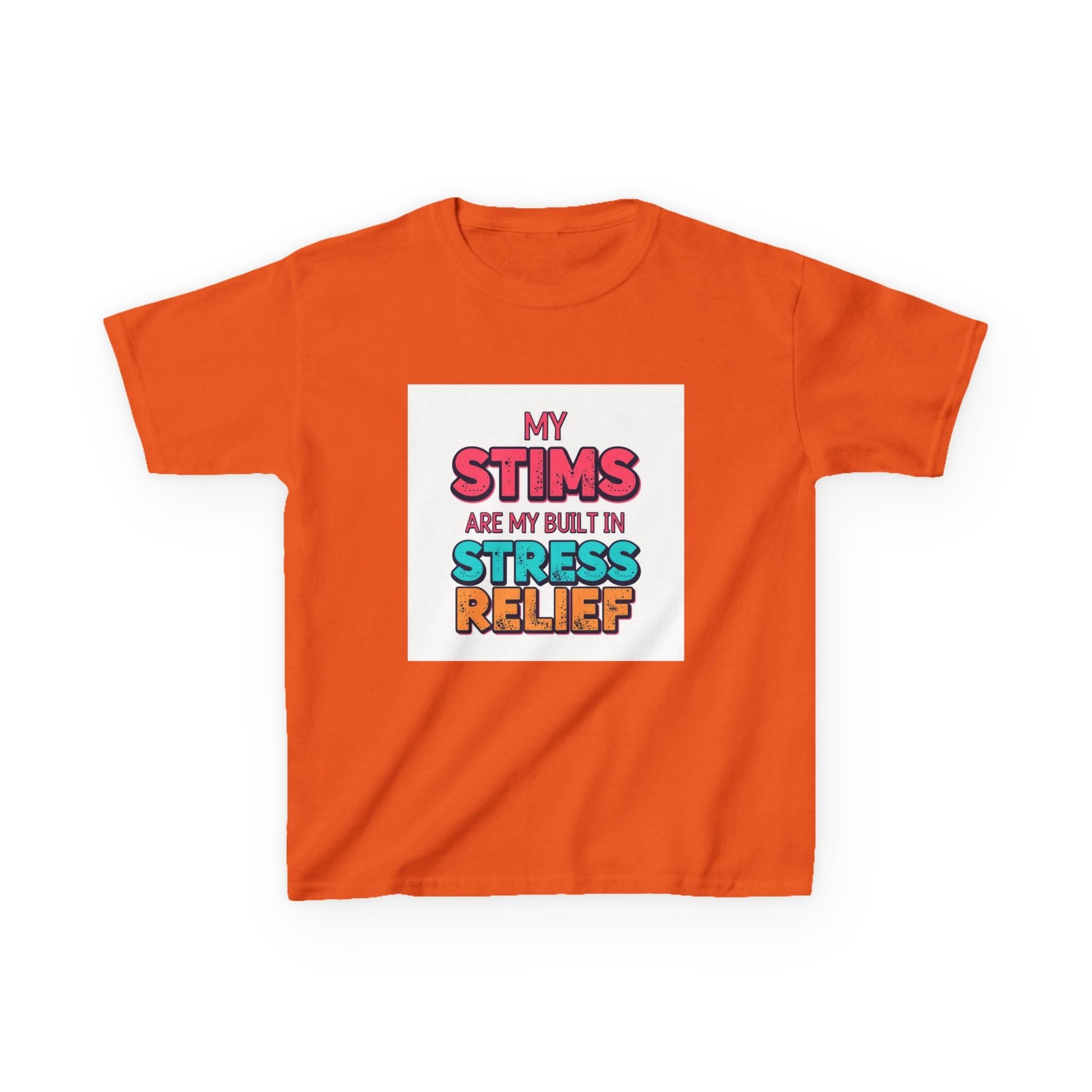 "My Stims Are My Built-In Stress Relief" - Kids Autism Awareness T-Shirt Printify