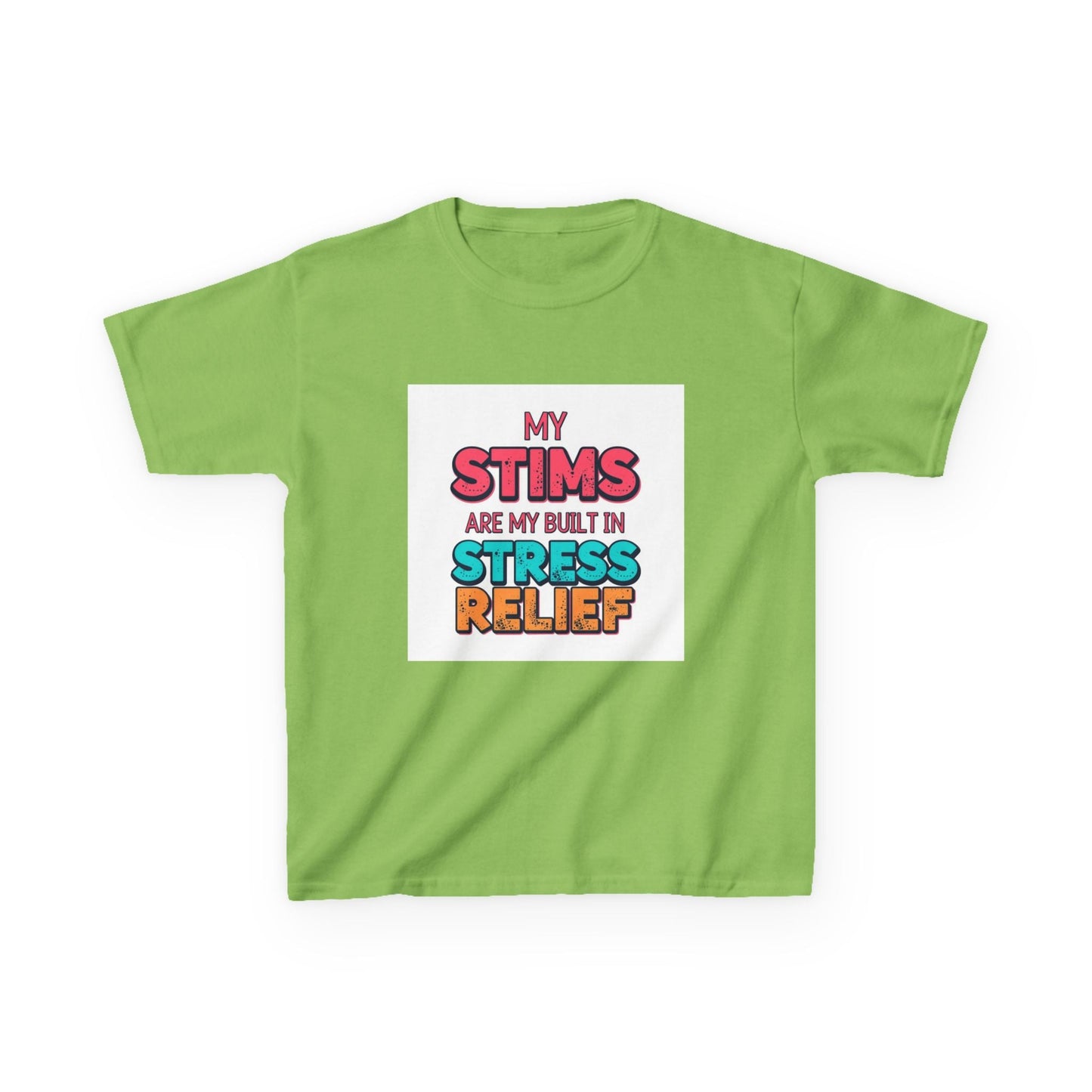 "My Stims Are My Built-In Stress Relief" - Kids Autism Awareness T-Shirt Printify