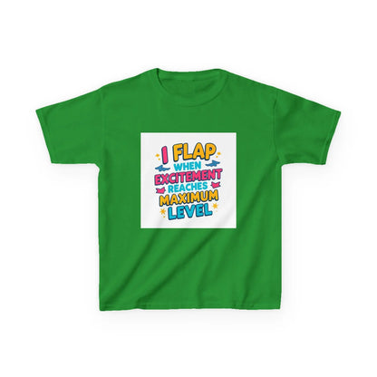 "I Flap When Excitement Reaches Maximum Level" - Kids Autism Awareness T-Shirt Printify