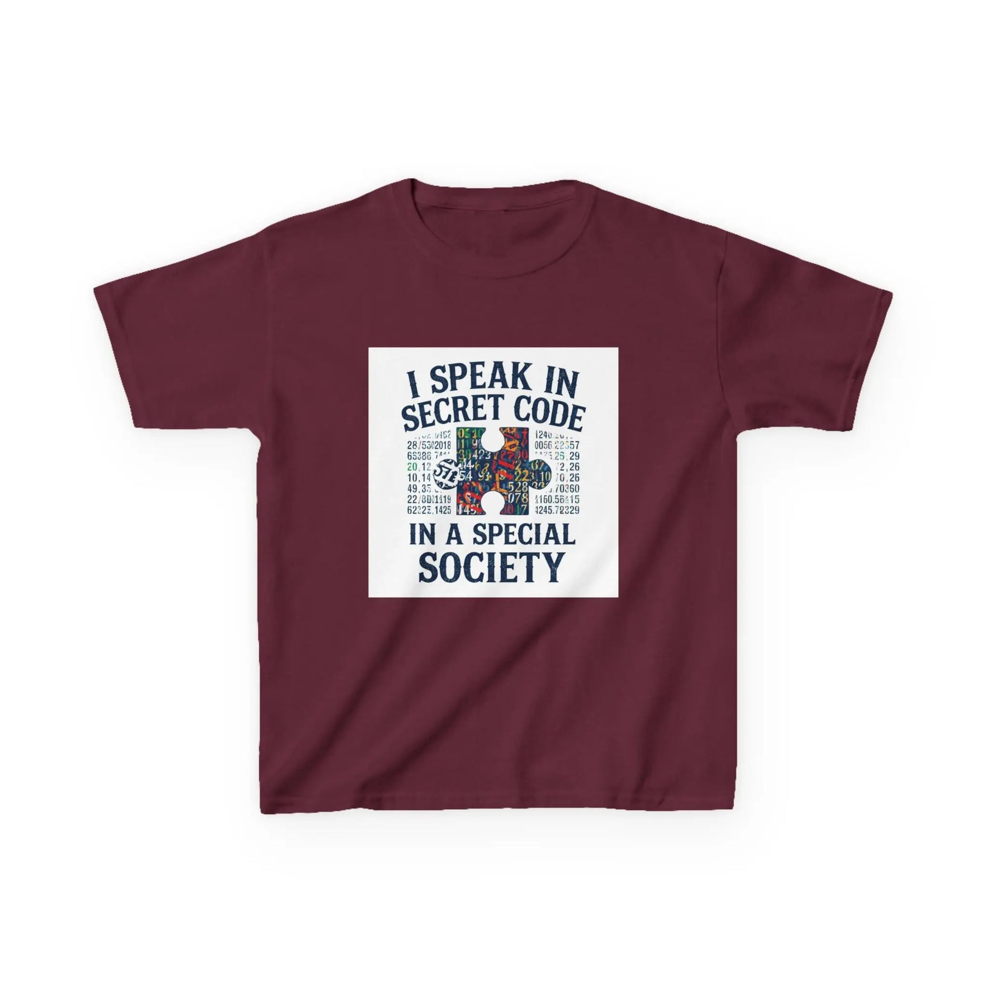 "I Speak in Secret Code in a Special Society" - Kids Autism Awareness T-Shirt Printify