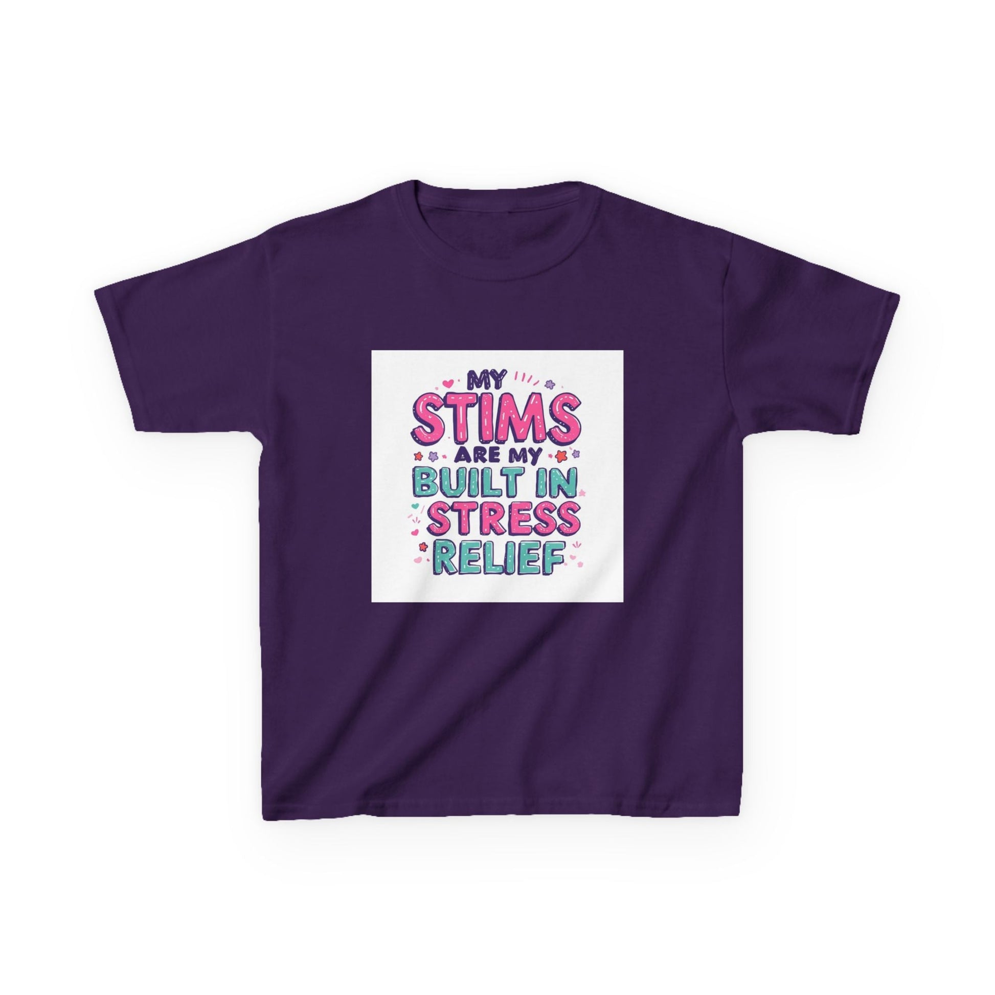 "My Stims Are My Built-In Stress Relief" - Kids Autism Awareness T-Shirt Printify