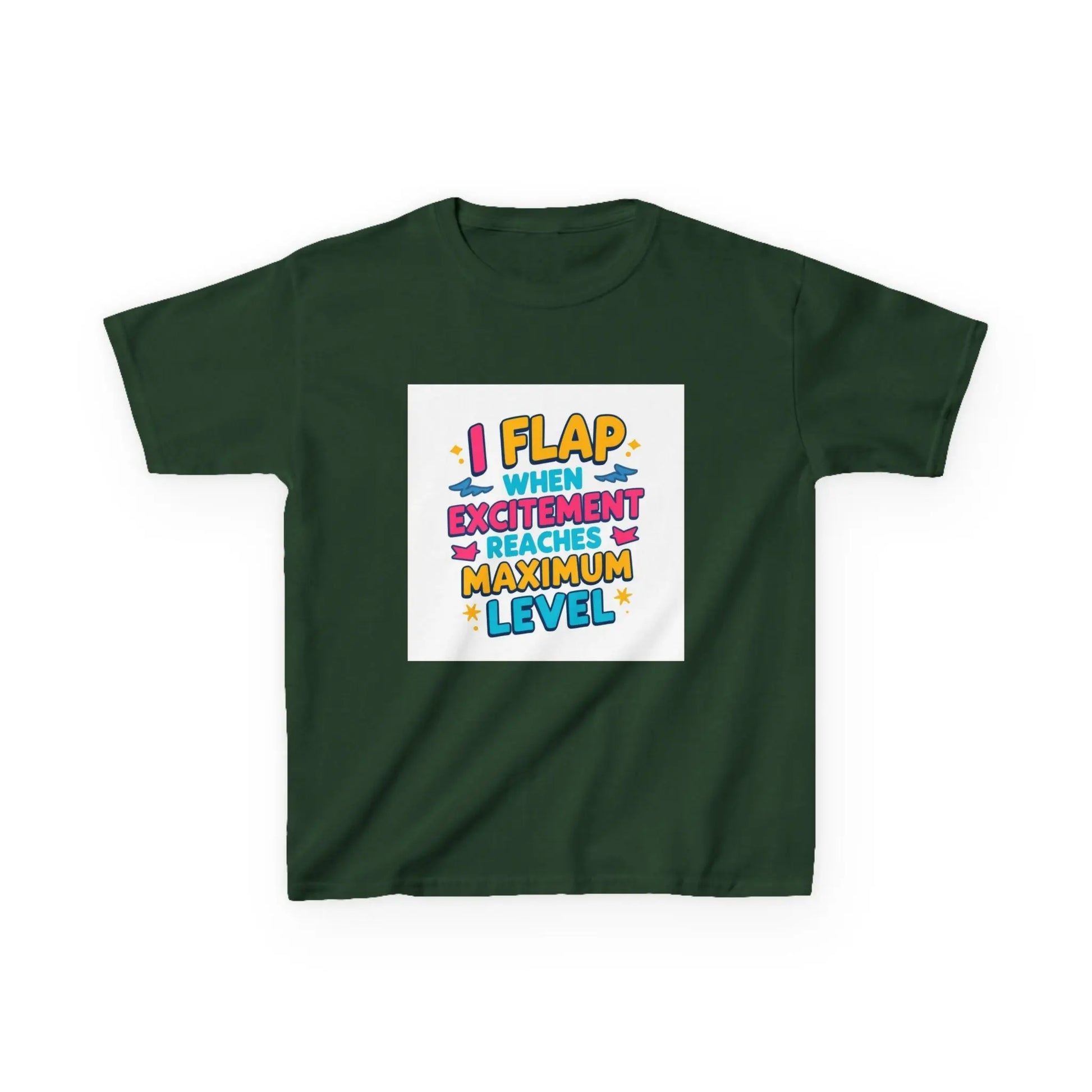 "I Flap When Excitement Reaches Maximum Level" - Kids Autism Awareness T-Shirt Printify