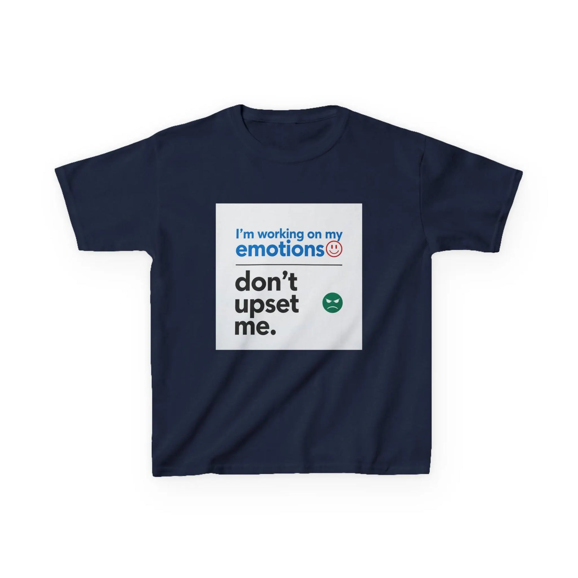 "I'm working on my emotions, don't upset me." - Kids Autism Awareness T-Shirt Printify