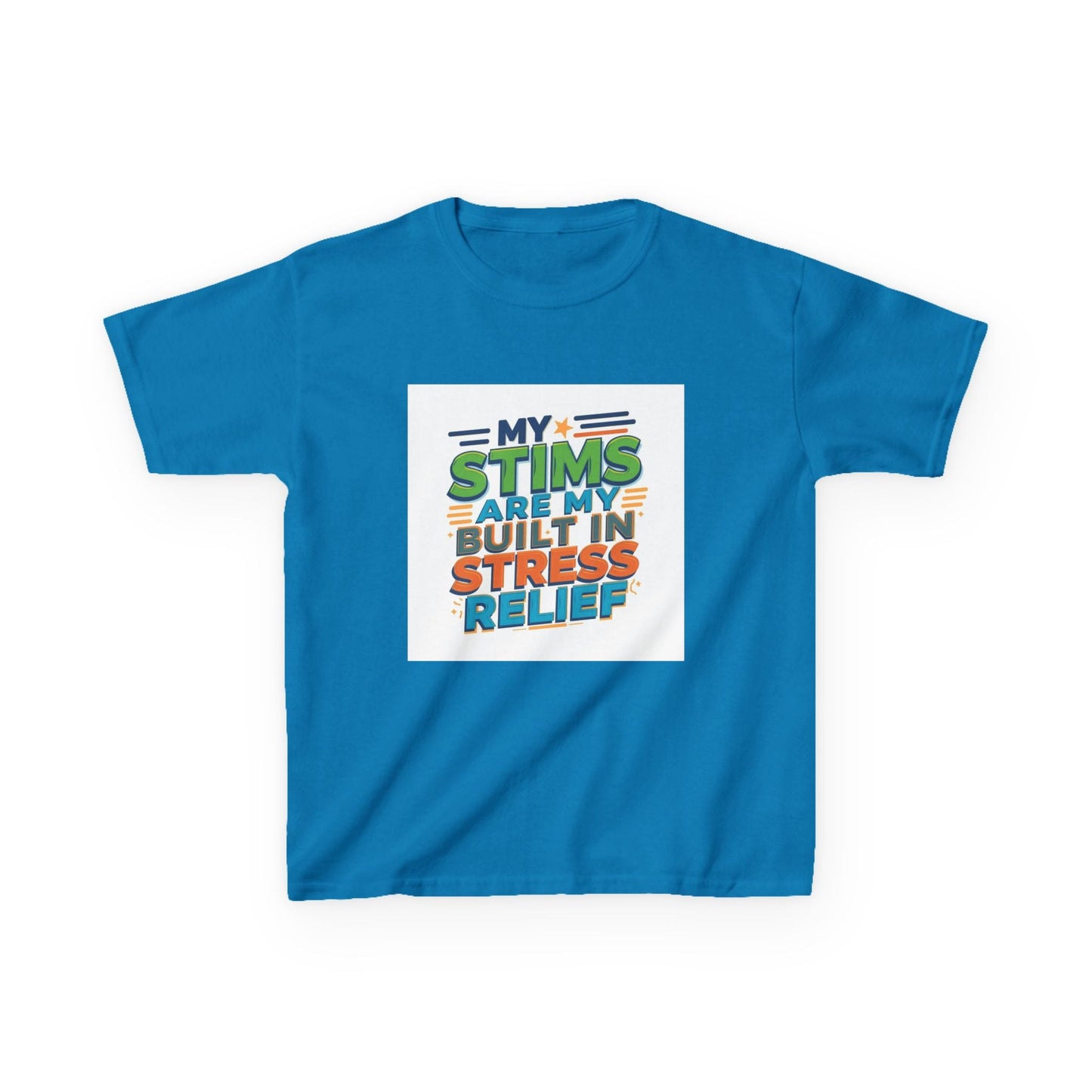 "My Stims Are My Built-In Stress Relief" - Kids Autism Awareness T-Shirt Printify