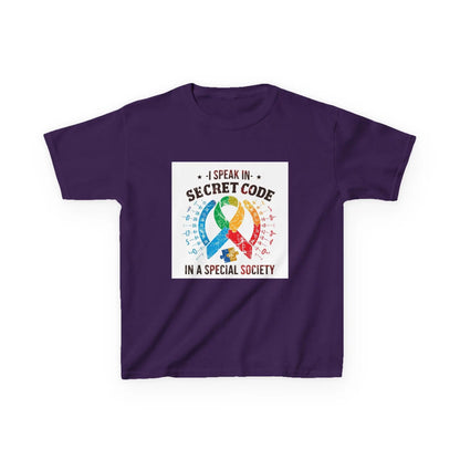 "I Speak in Secret Code in a Special Society" - Kids Autism Awareness T-Shirt Printify